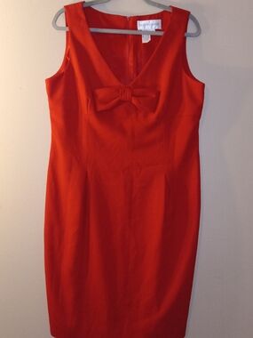 Vintage Elegant Red Bow-Accent Sheath Dress by Dustin Saige